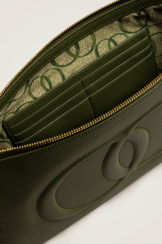 Noor Oil Green Leather Clutch Bag - 7