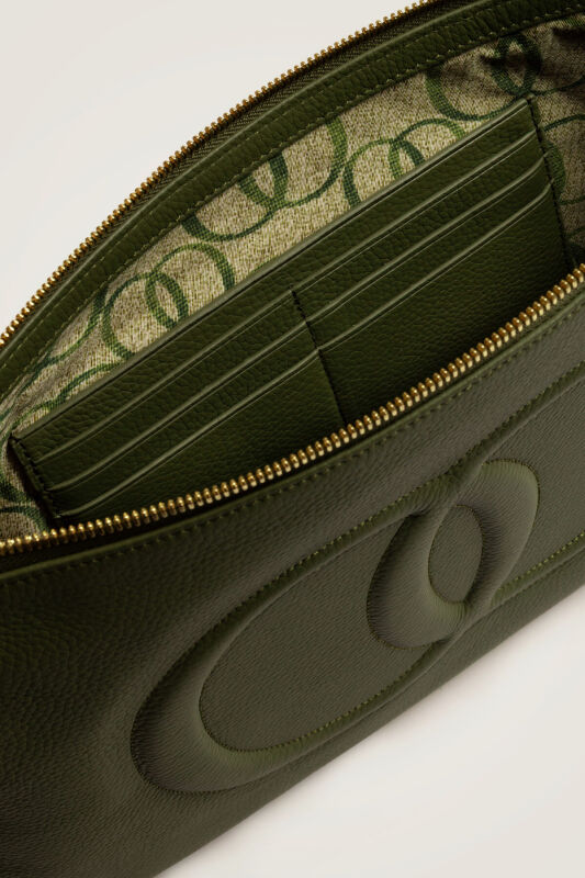 Noor Oil Green Leather Clutch Bag - 7