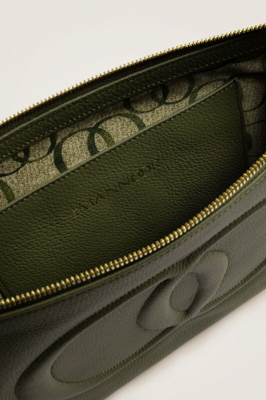 Noor Oil Green Leather Clutch Bag - 8