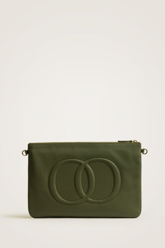 Noor Oil Green Leather Clutch Bag - 4