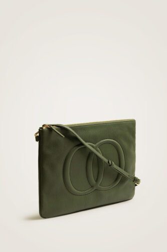 Noor Oil Green Leather Clutch Bag - 2