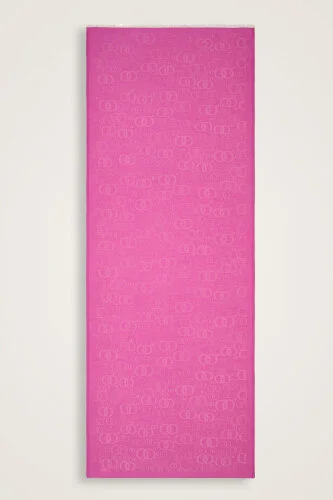Noor Pembe Jakarlı İpek Şal 70x200 - 2
