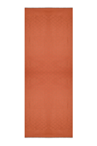 Noor Petek Brick Color Jacquard Silk Shawl 