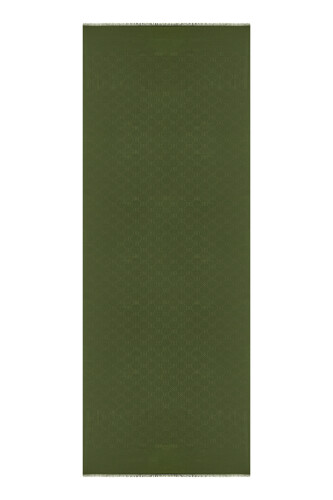 Noor Petek Dark Green Jacquard Silk Shawl - 3
