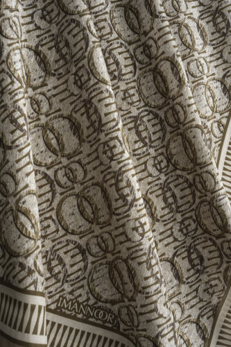 Noor Rain Beige Cotton Floss Scarf - 5