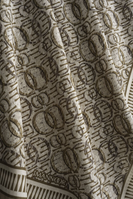 Noor Rain Beige Cotton Floss Scarf - 5