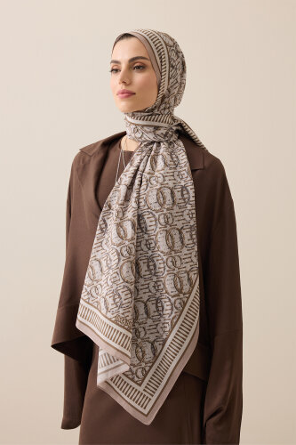 Noor Rain Beige Cotton Floss Scarf 