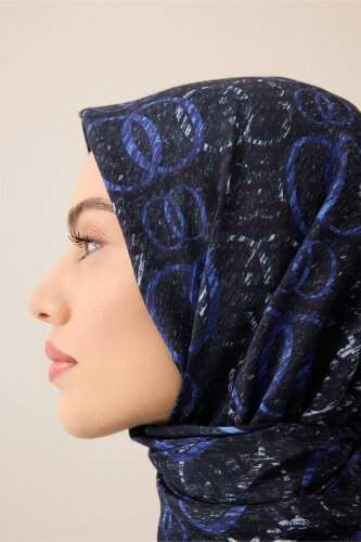 Noor Rain Blue Cotton Floss Scarf - 3