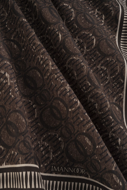 Noor Rain Brown Cotton Floss Scarf - 4