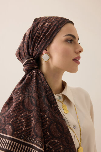 Noor Rain Brown Cotton Floss Scarf - 3