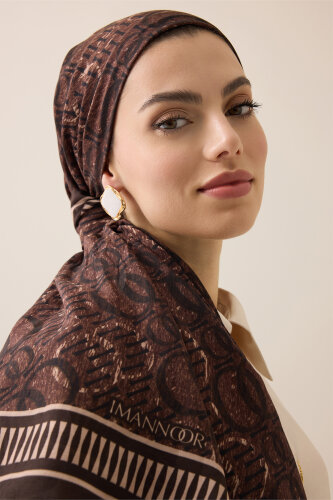 Noor Rain Brown Cotton Floss Scarf - 1