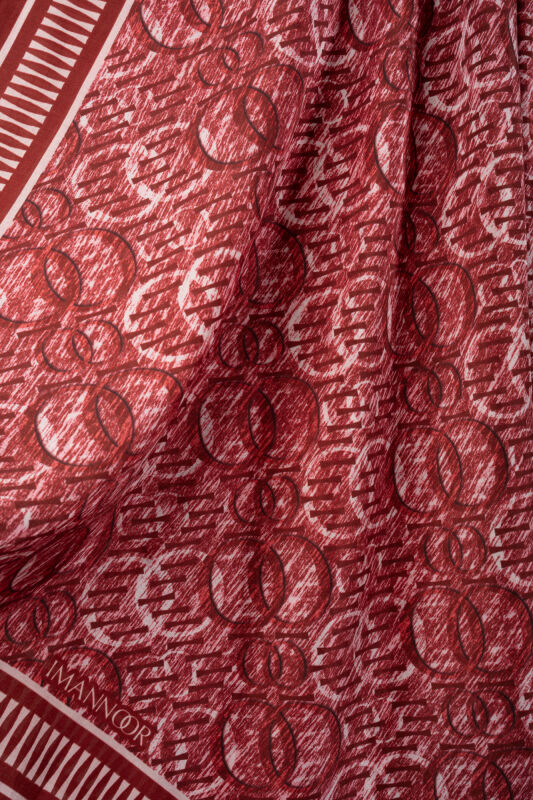 Noor Rain Burgundy Cotton Floss Scarf - 2