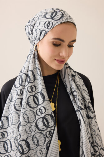 Noor Rain Grey Cotton Floss Scarf - 5