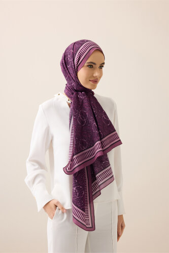 Noor Rain Lilac Cotton Floss Scarf - 6