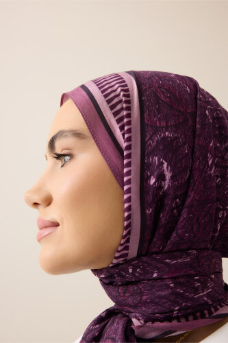 Noor Rain Lilac Cotton Floss Scarf - 3