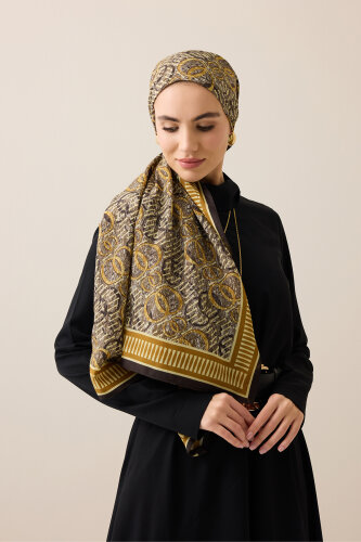 Noor Rain Yellow Cotton Floss Scarf 