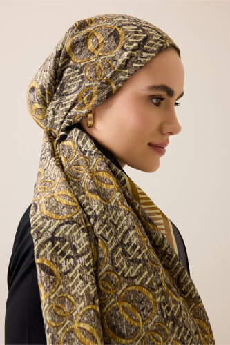 Noor Rain Yellow Cotton Floss Scarf - 3