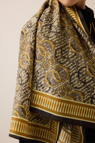 Noor Rain Yellow Cotton Floss Scarf - 6