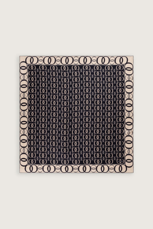 Noor Road 2 Black-Beige Silk Scarf - 2