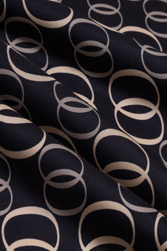 Noor Road 2 Black-Beige Silk Scarf - 4