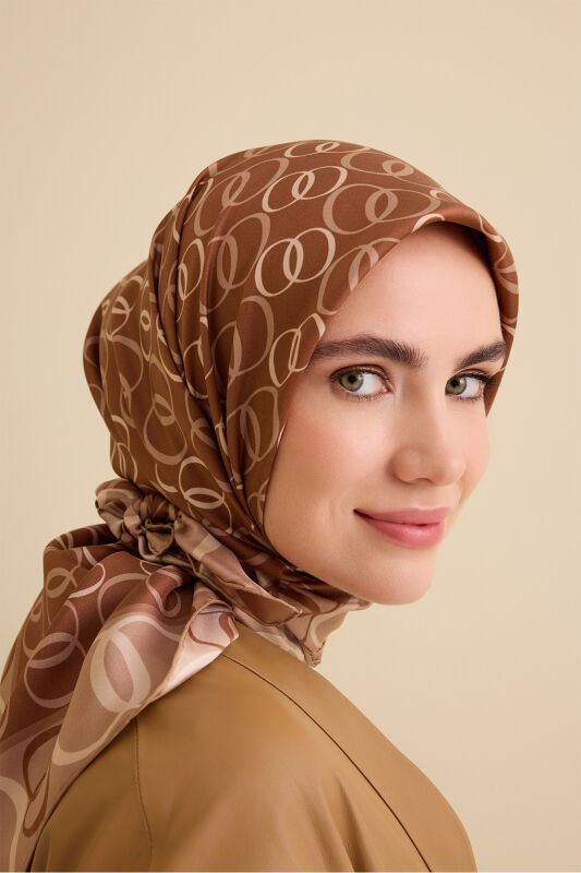 Noor Road 2 Cinnamon Silk Scarf - 5