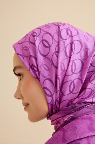 Noor Road 2 Fuchsia Silk Scarf - 5