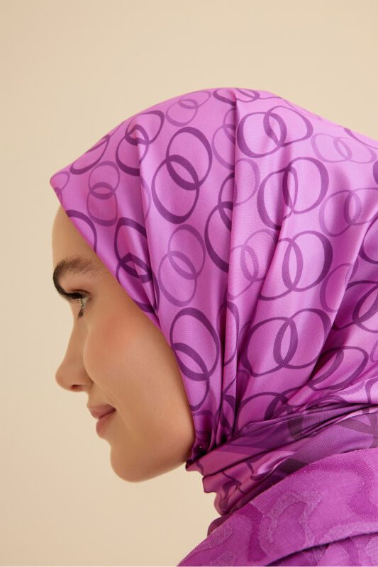 Noor Road 2 Fuchsia Silk Scarf - 5