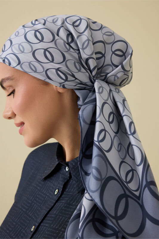 Noor Road 2 Indigo Silk Scarf - 1