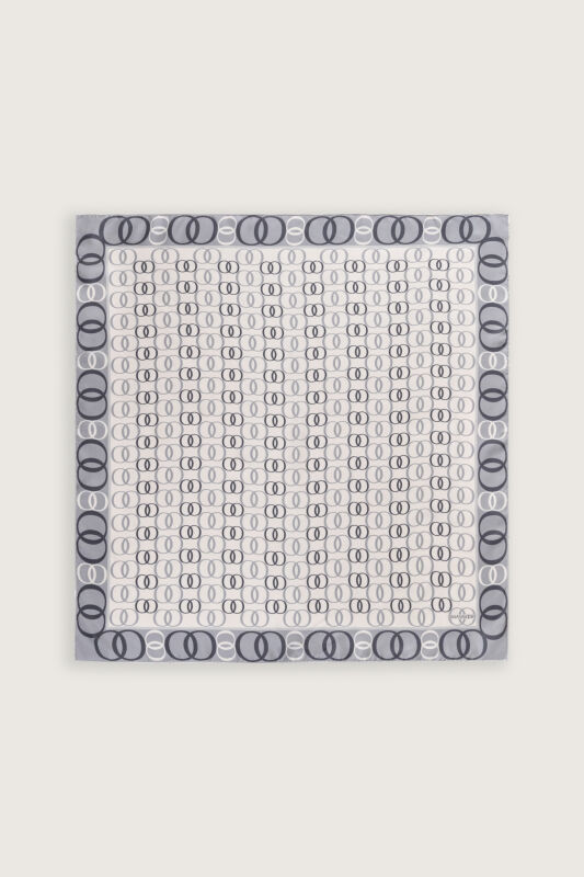 Noor Road 2 White-Grey Silk Scarf - 2