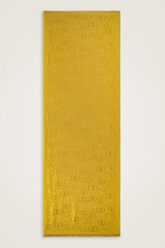 Noor Saffron Jacquard Silk Scarf - 2