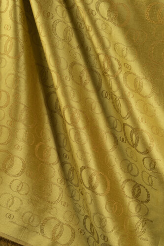 Noor Saffron Jacquard Silk Scarf - 4