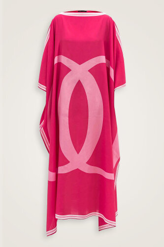 Noor Short Fuchsia Silk Caftan - Imannoor