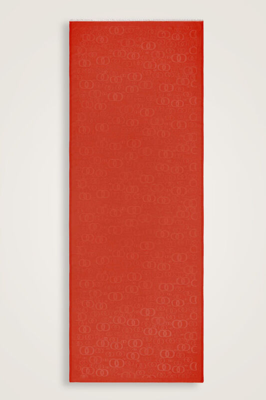 Noor Silk Jacquard Shawl Brick - 2