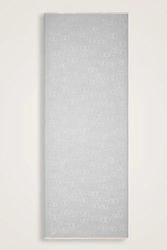 Noor Silk Jacquard Shawl Light Grey - 2