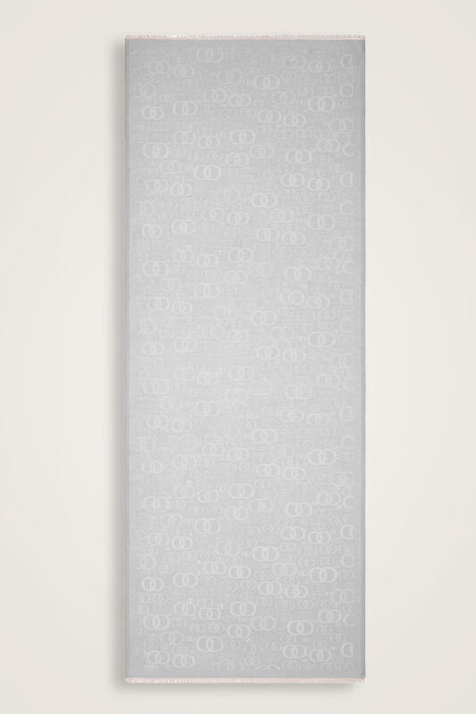 Noor Silk Jacquard Shawl Light Grey - 2