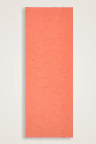 Noor Silk Jacquard Shawl Orange - 2