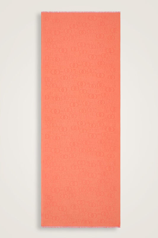 Noor Silk Jacquard Shawl Orange - 2