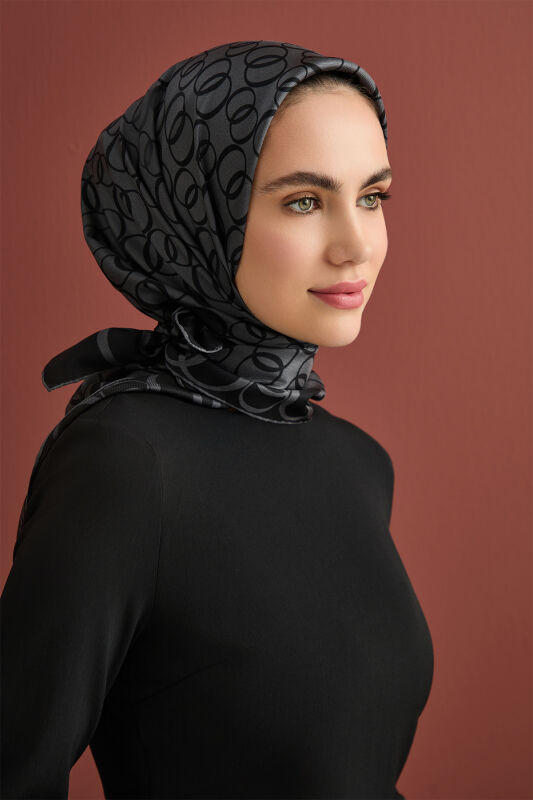 Noor Way Silk Scarf Anthracite - 5