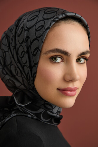 Noor Way Silk Scarf Anthracite 