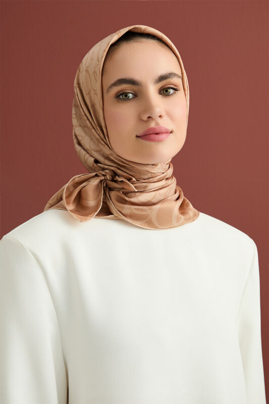 Noor Way Silk Scarf Beige - 5