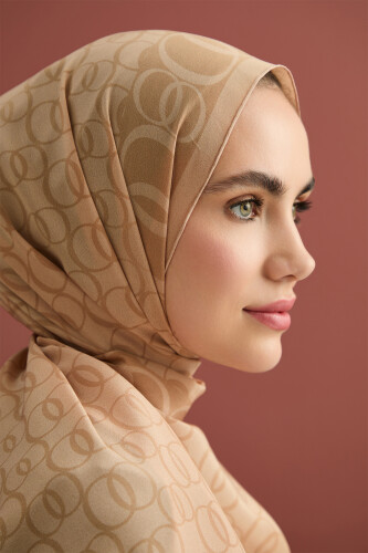 Noor Way Silk Shawl Beige - 3