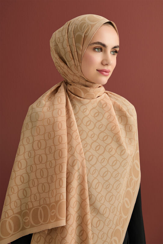 Noor Way Silk Shawl Beige - 1