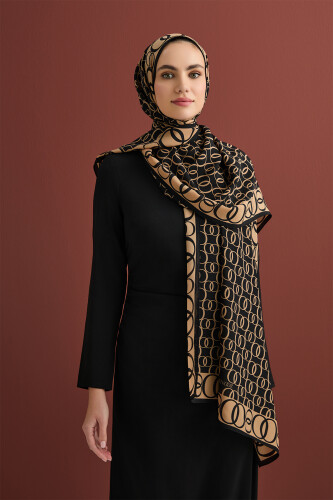 Noor Way Silk Shawl Black - 1