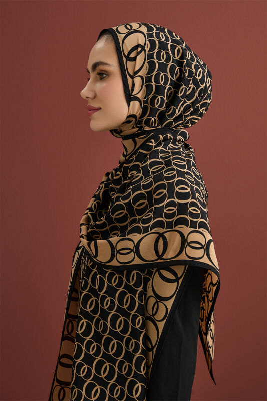 Noor Way Silk Shawl Black - 5