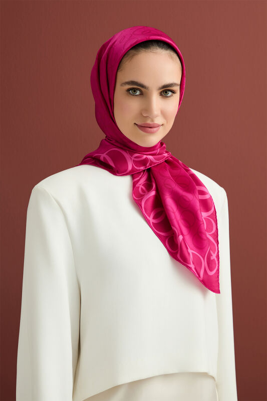 Noor Way Silk Scarf Fuchsia - 5