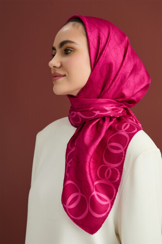 Noor Way Silk Scarf Fuchsia - 3