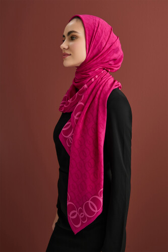 Noor Way Silk Shawl Fuchsia - 3