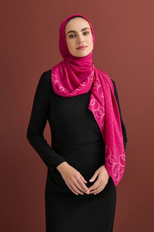 Noor Way Silk Shawl Fuchsia - 5