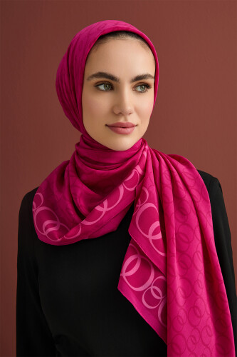 Noor Way Silk Shawl Fuchsia 