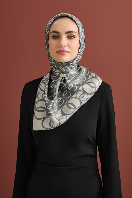 Noor Way Silk Scarf Grey - 5